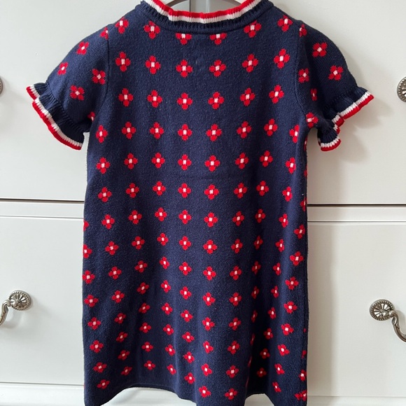 New Janie and Jack Navy and Red Casual Dress Pearl Buttons - Picture 3 of 3